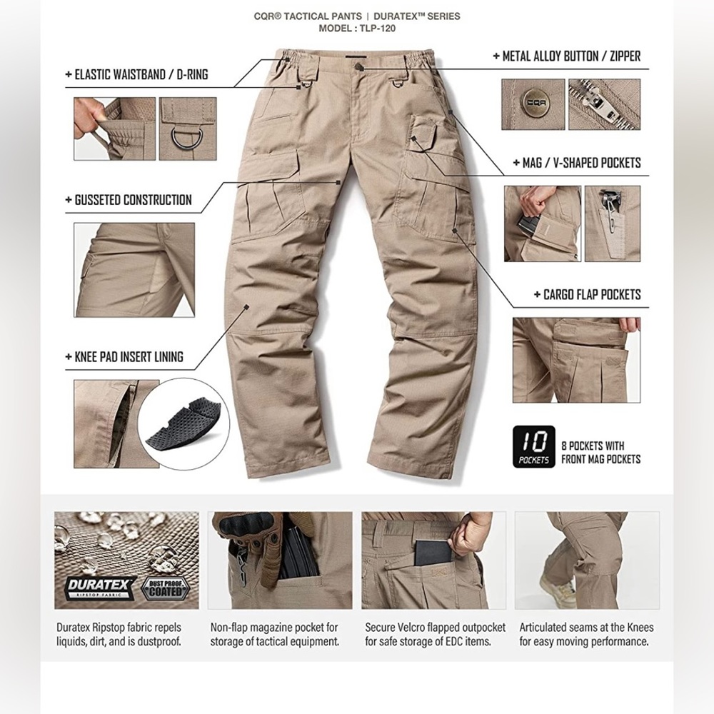 CQR Tactical Ripstop Cargo pants - Picture 9 of 9